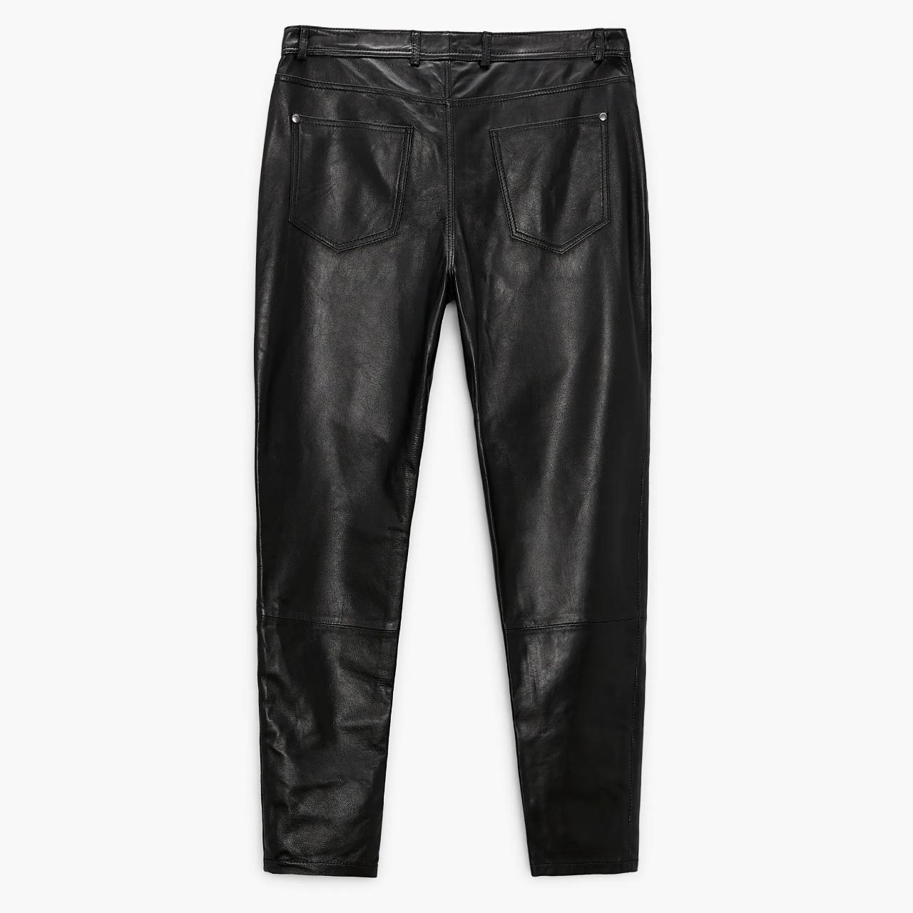 Men's ZARA 100% Genuine Leather Black Skinny Fit... - Depop