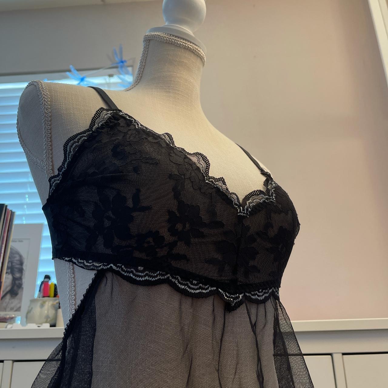 Victoria secret black sheer night, sexy night gown🖤... - Depop