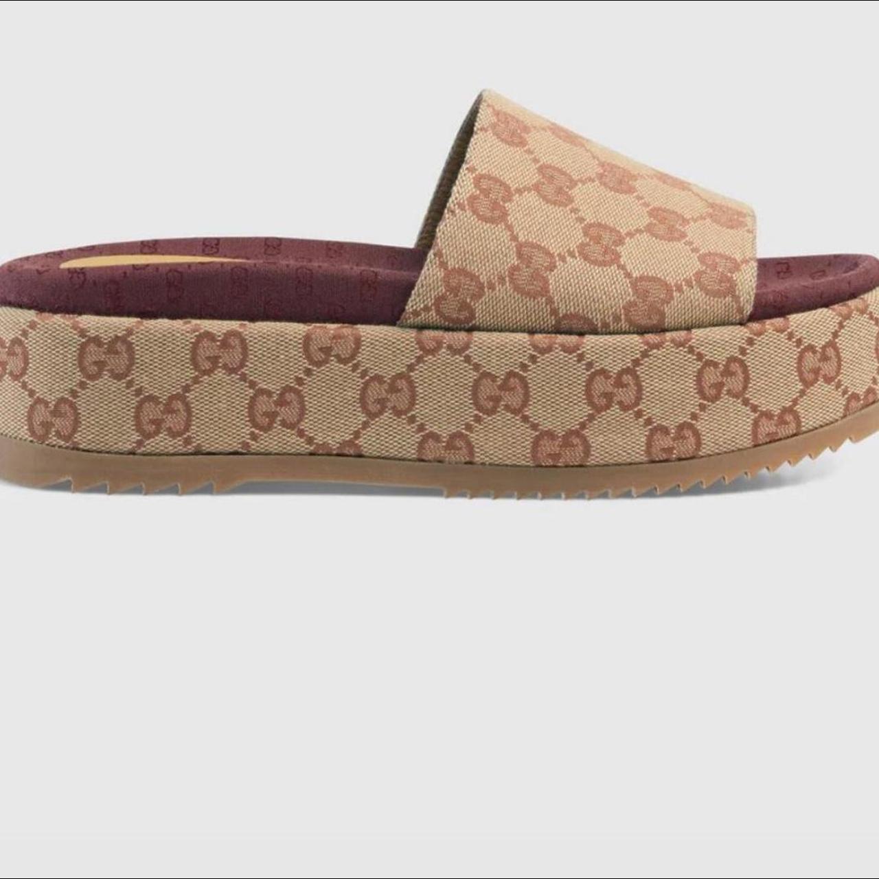 Burgundy gucci discount slides