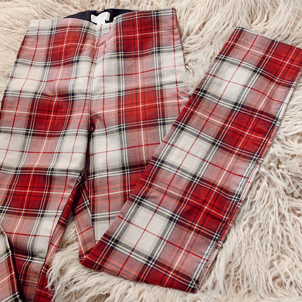 H&m red plaid store pants