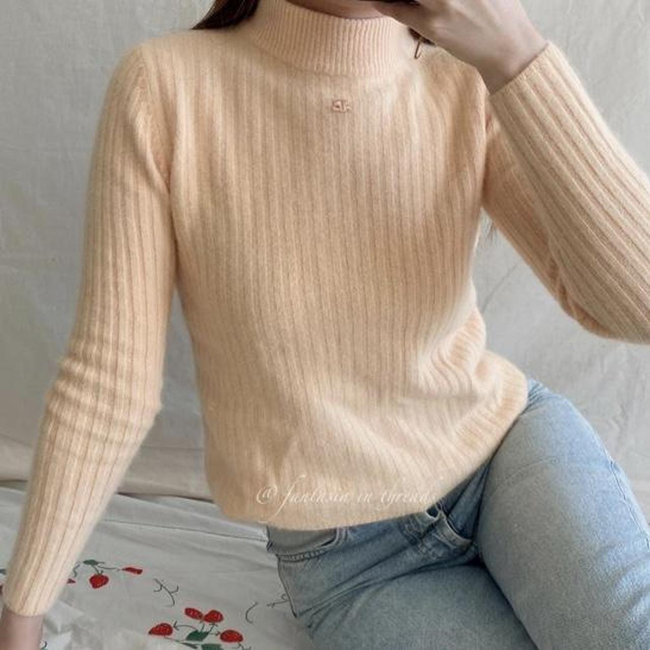 Courrèges Women's Tan and Cream Jumper (2)