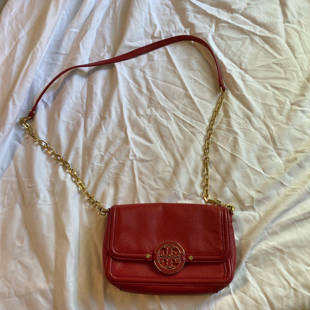 Tory Burch Leather Gold Chain Purse. - Depop