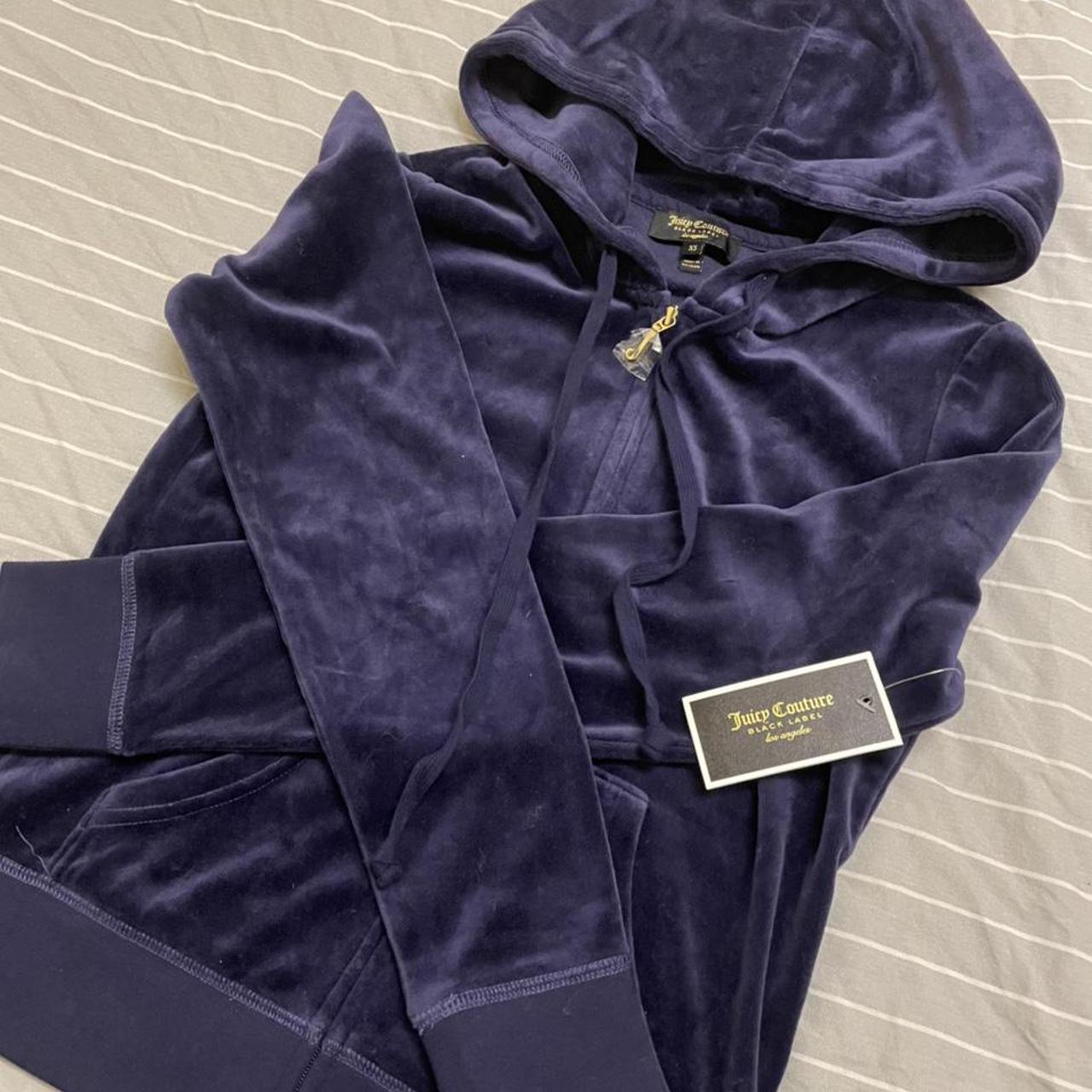Juicy couture velour hoodie in “Royal Navy blue “... - Depop