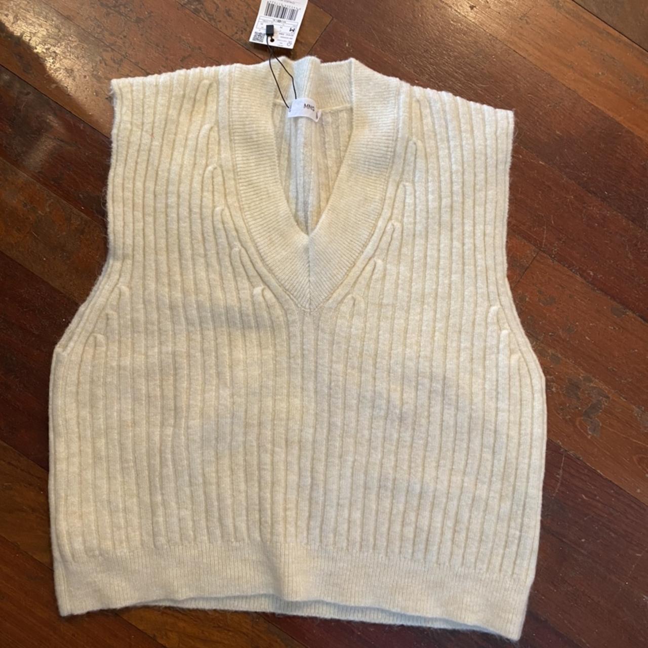 Mango Women's Cream Jumper Depop