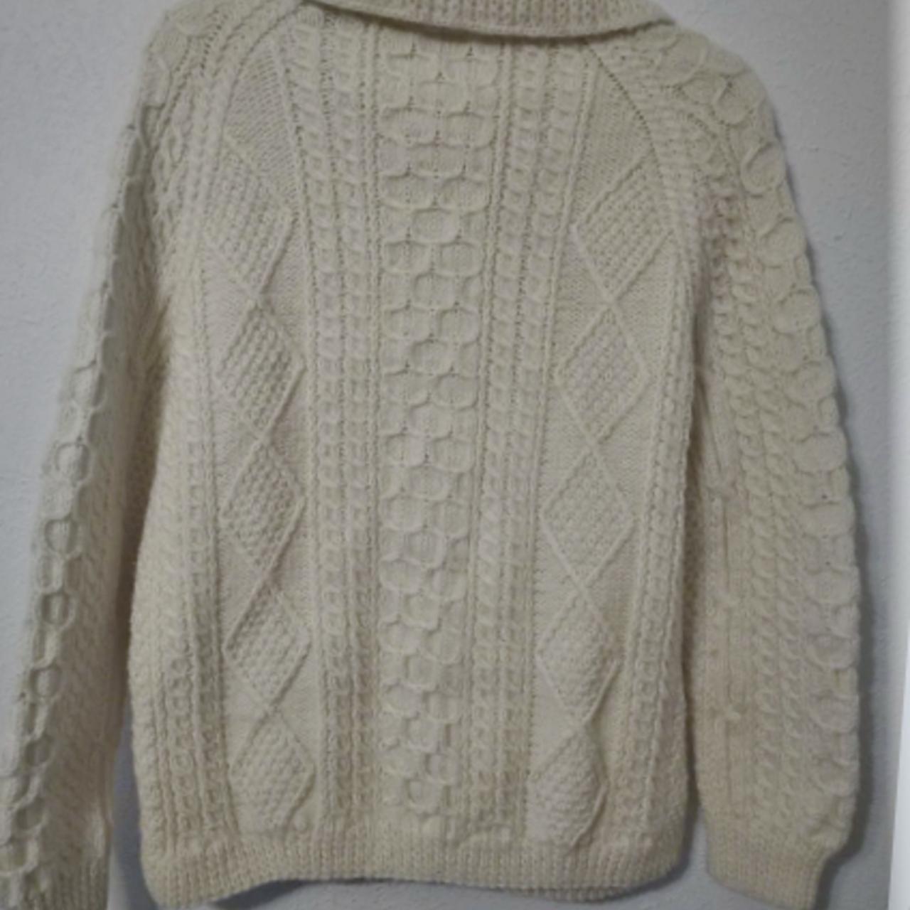 Vintage cabled soft wool hand knit Irish fisherman... - Depop