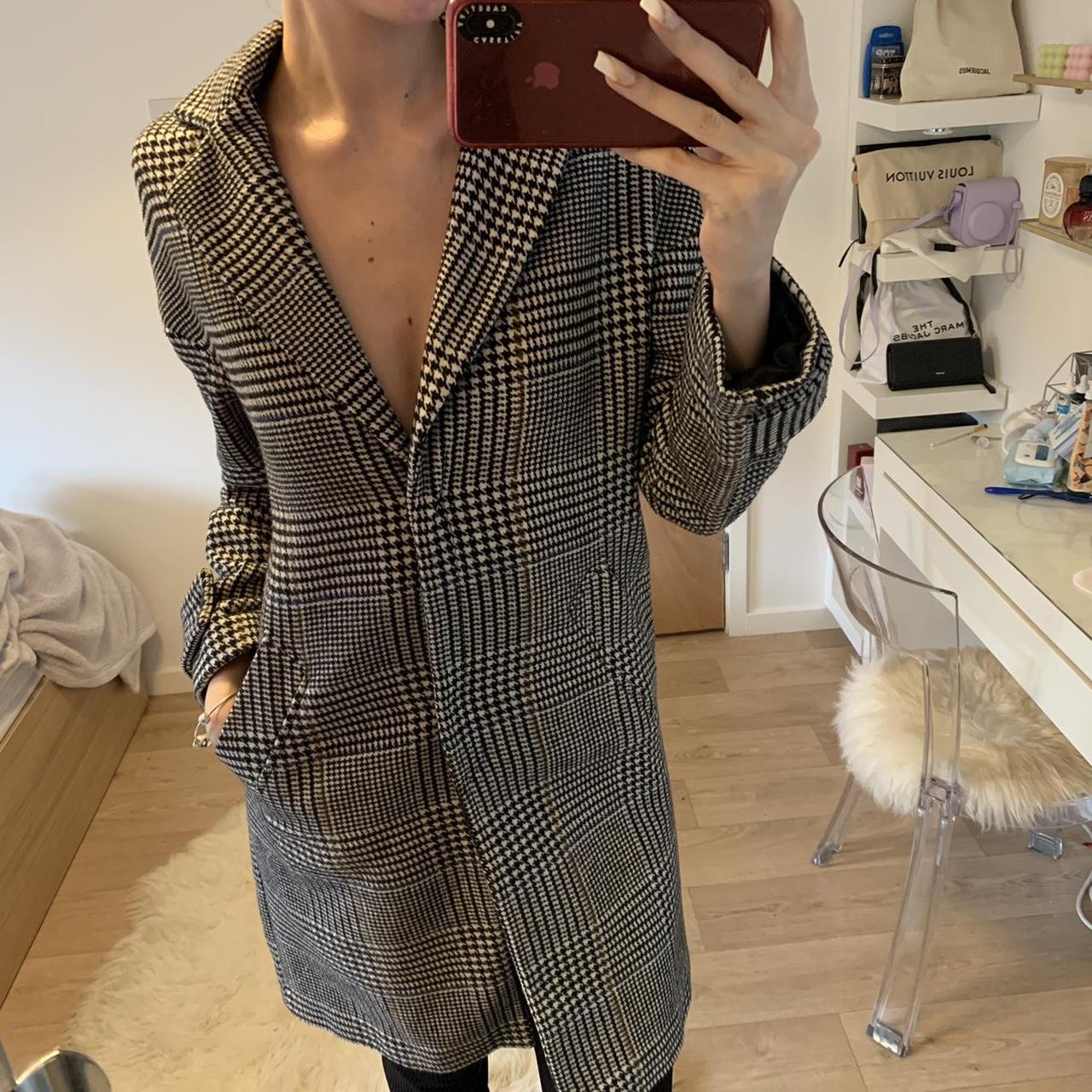 Zara TRF dogtooth trench coat size xs Excellent... Depop