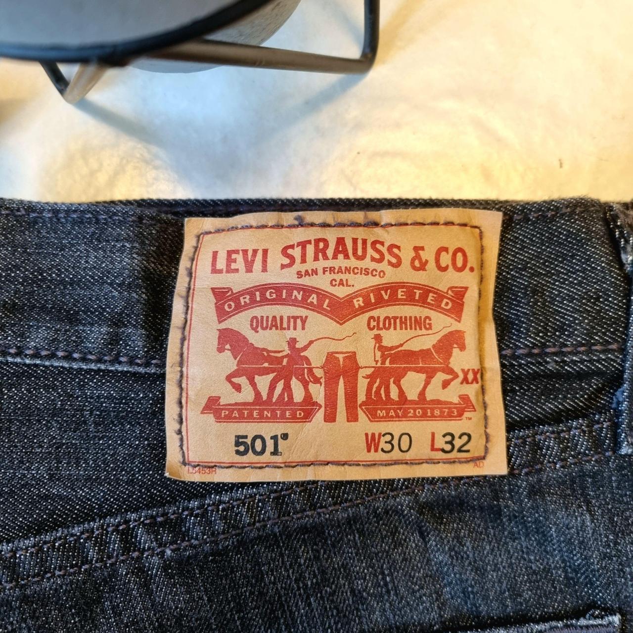 Levi's Black / Dark Grey 501 Men's Jeans, Straight... - Depop