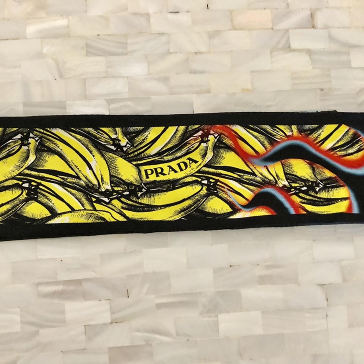 Prada silk banana 🍌 flame 🔥 print twilly. 100% silk. | Depop