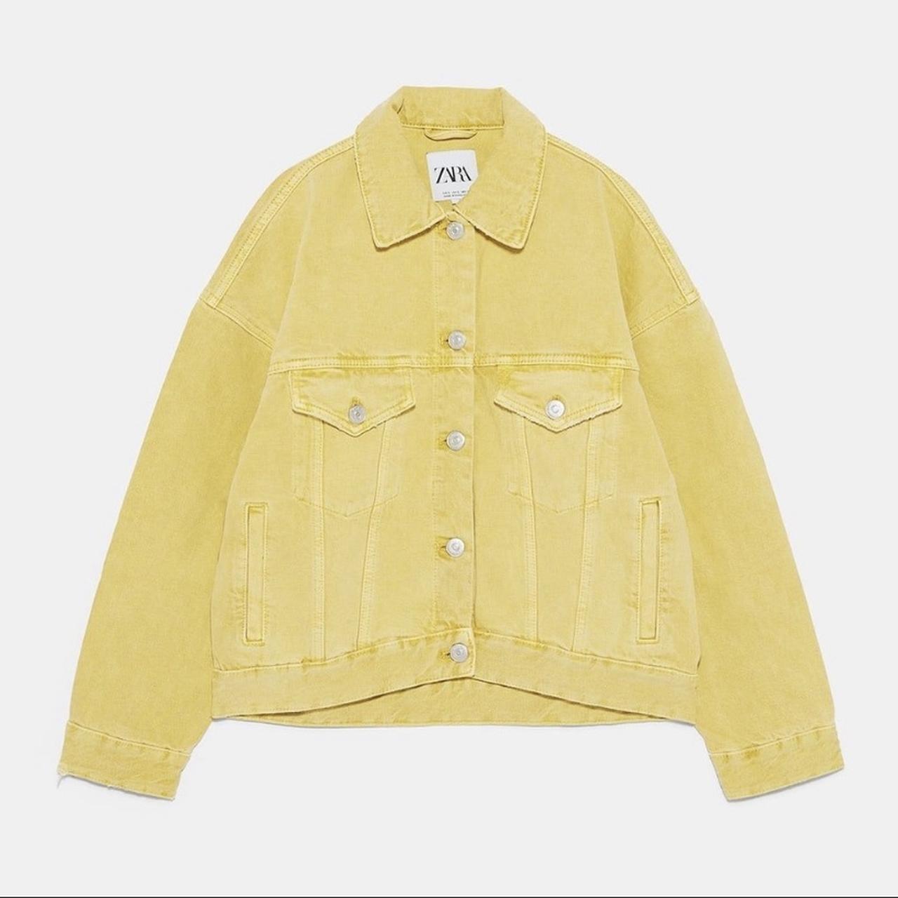 zara yellow denim jacket such a unique piece