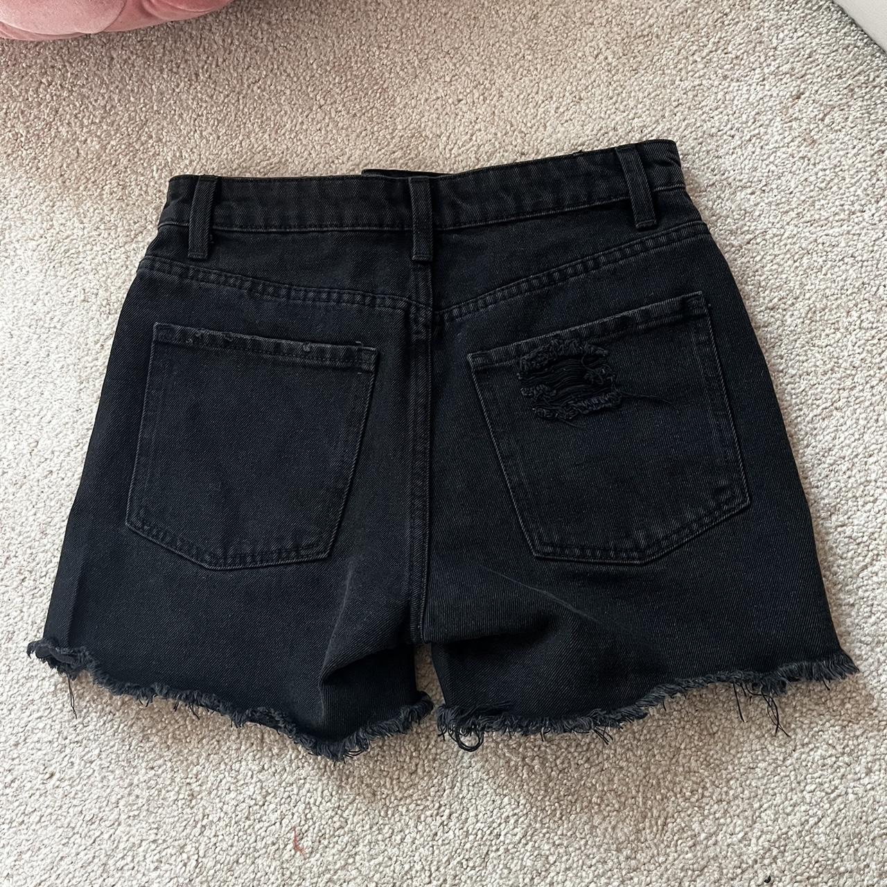 perfect distressed black jean shorts🖤 -great for... - Depop