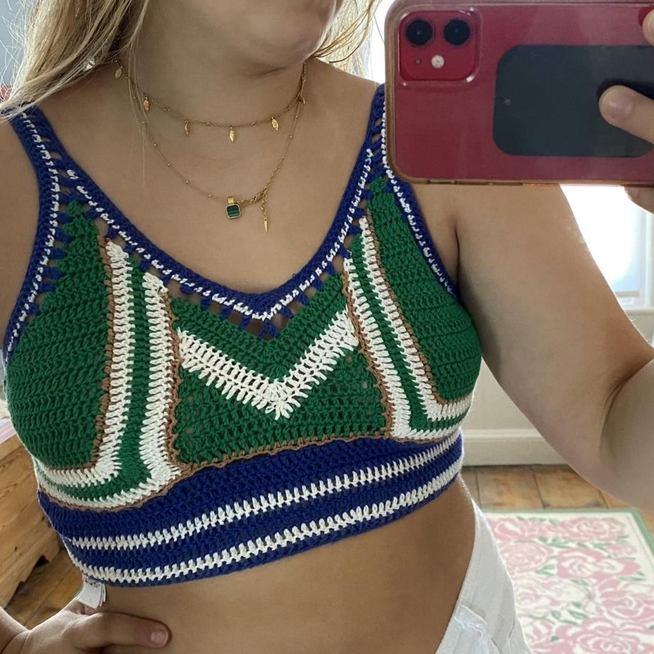 Super cute crochet super cropped top /... Depop