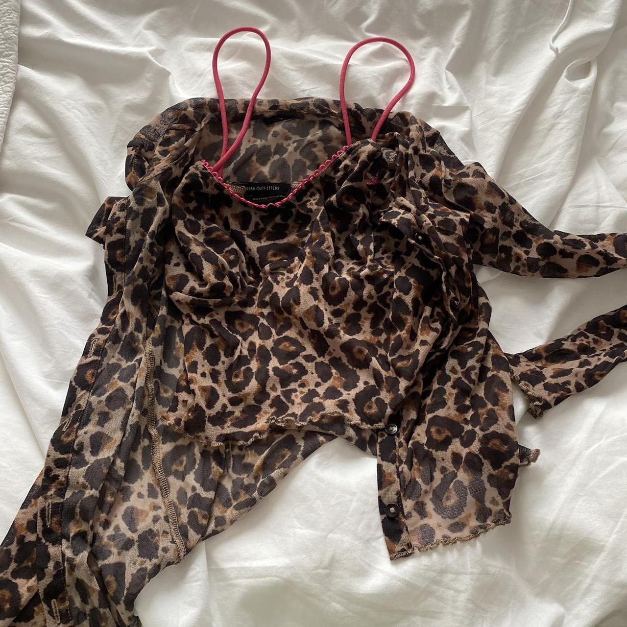 Urban outfitters mesh leopard print cami vest and... Depop