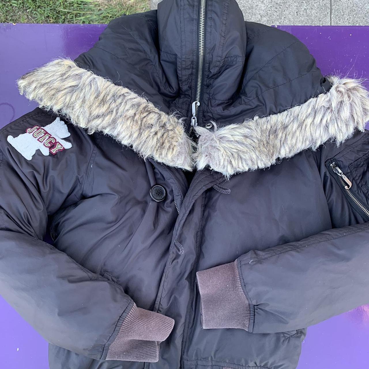 juicy couture puffer coat with j zipper decal. it... Depop