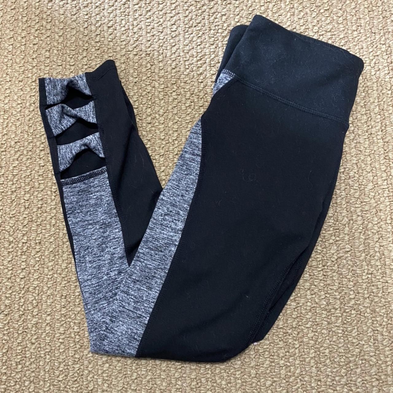 Cute Gaiam Black and Grey Leggings XS. These... - Depop