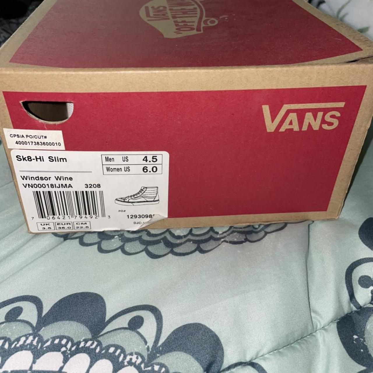 Windsor Wine sk8-hi vans 🍷 -comes with og box like... - Depop