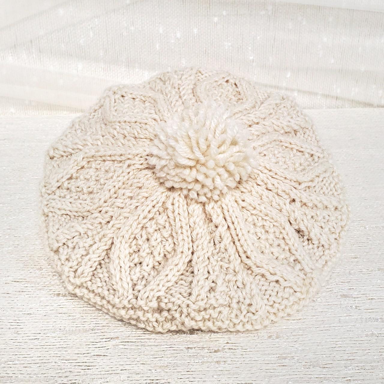 Product Image 1 - Vintage handmade cream wool beret
