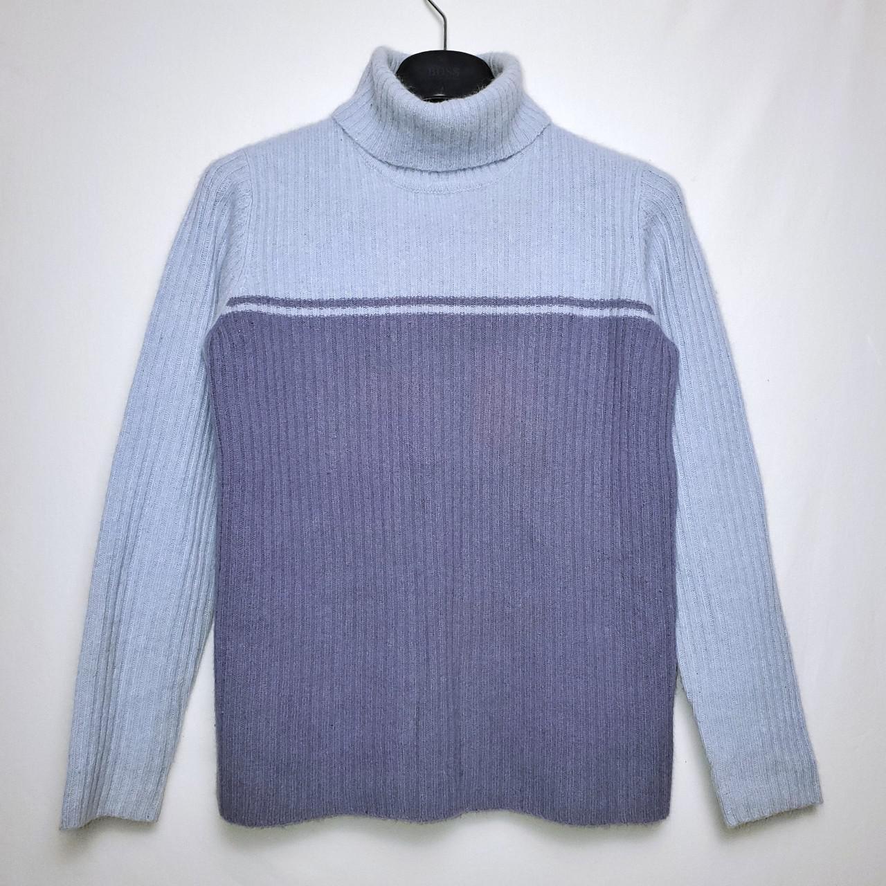 dusty blue turtleneck