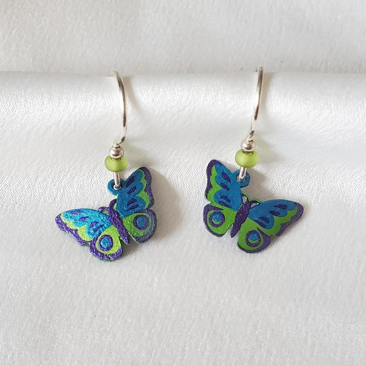 Vintage 90s butterfly earrings Has matching lime... - Depop