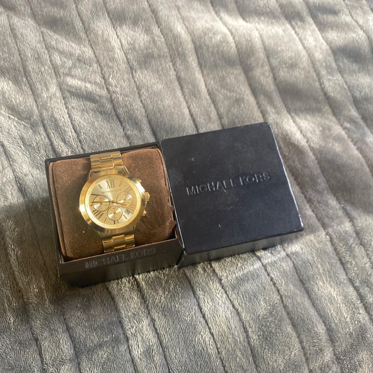 Gold Unisex Michael Kors Watch used, in excellent... Depop