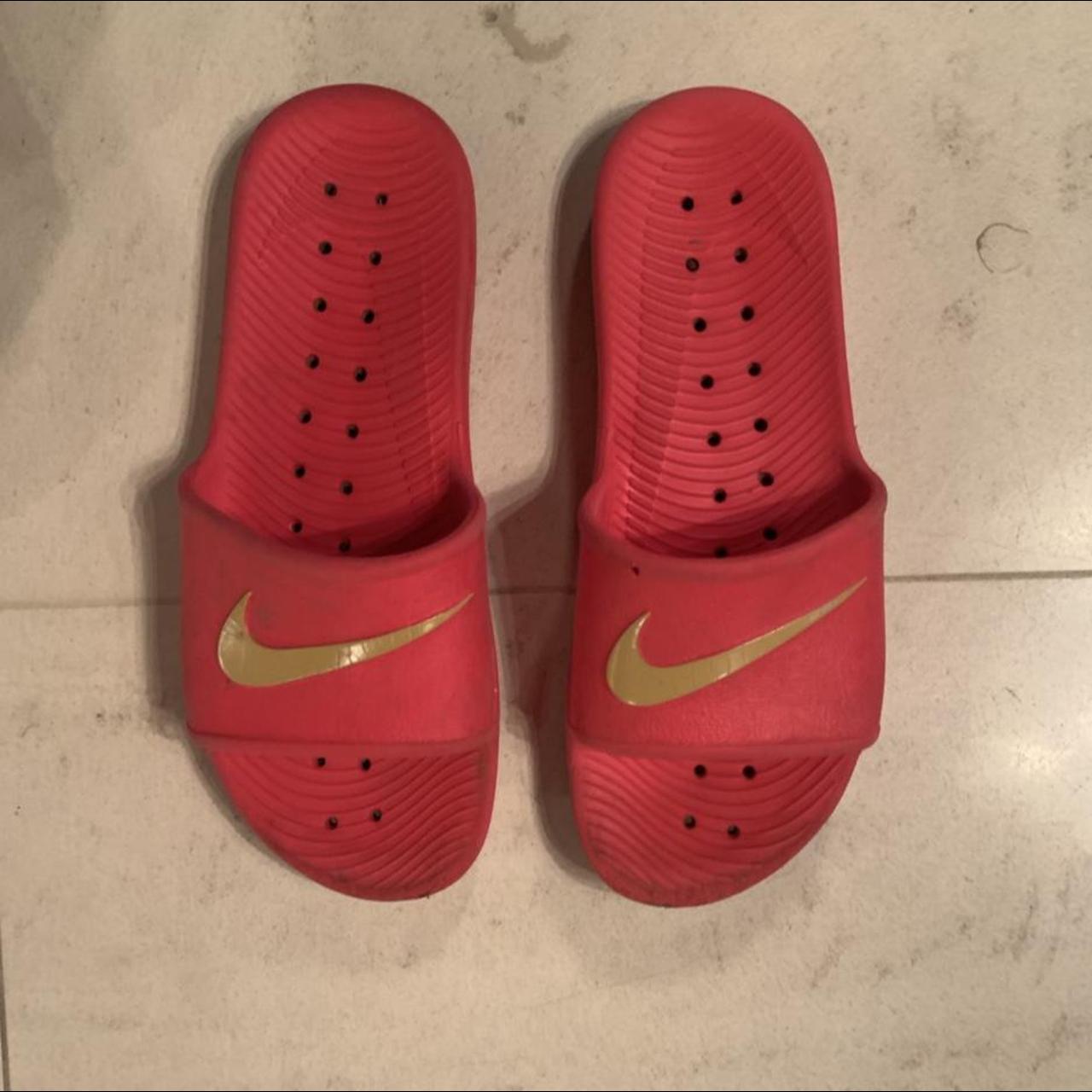 nike shower slides with holes