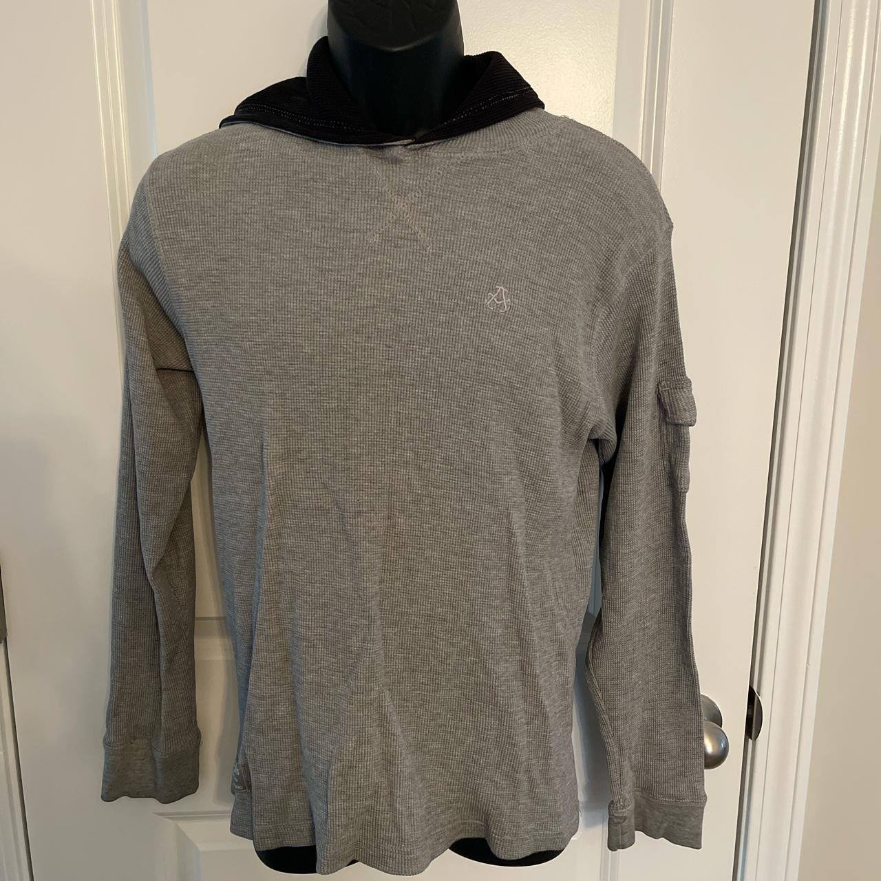 🖤🤍 Gray and black Trim waffle Akademiks hoodie with... - Depop