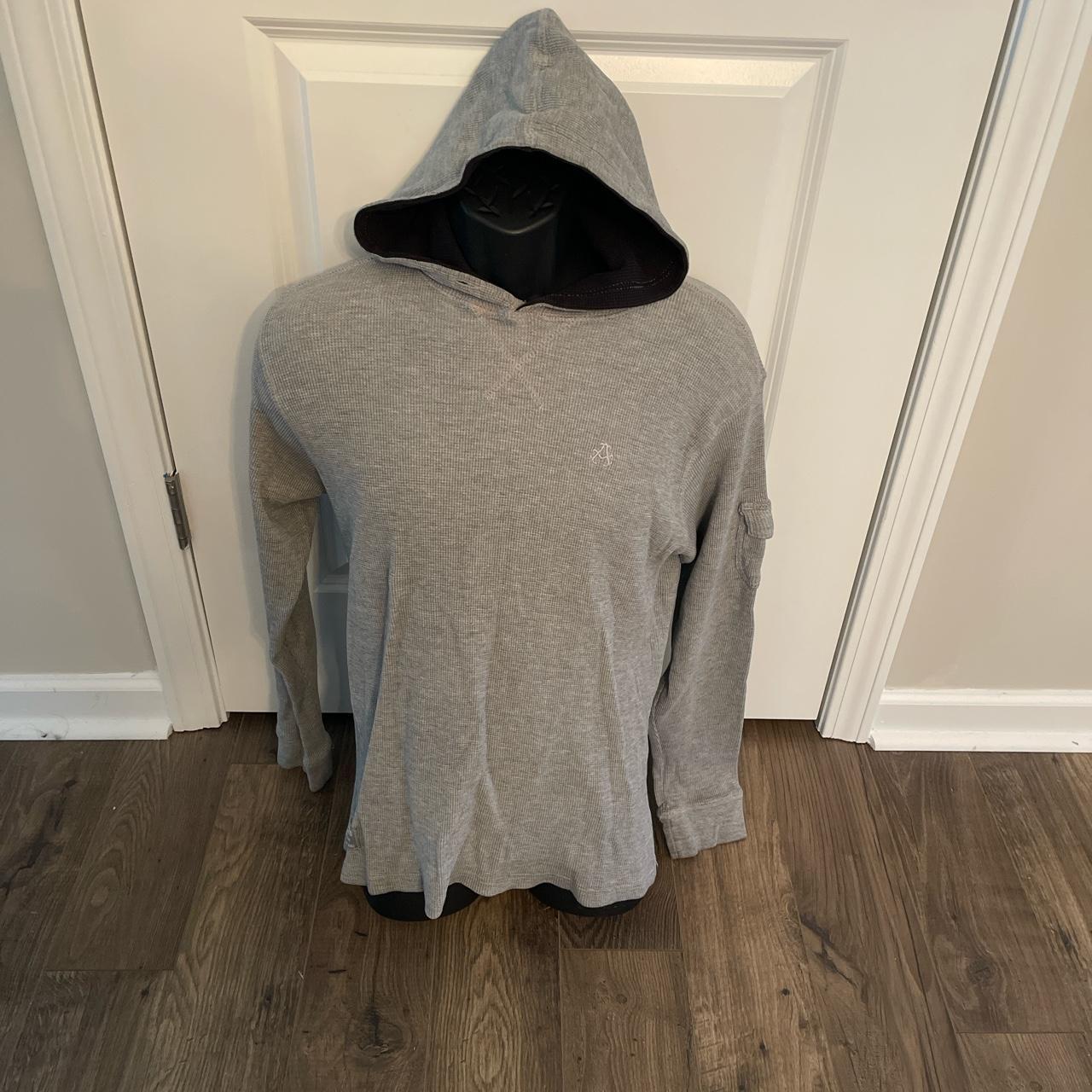 🖤🤍 Gray and black Trim waffle Akademiks hoodie with... - Depop