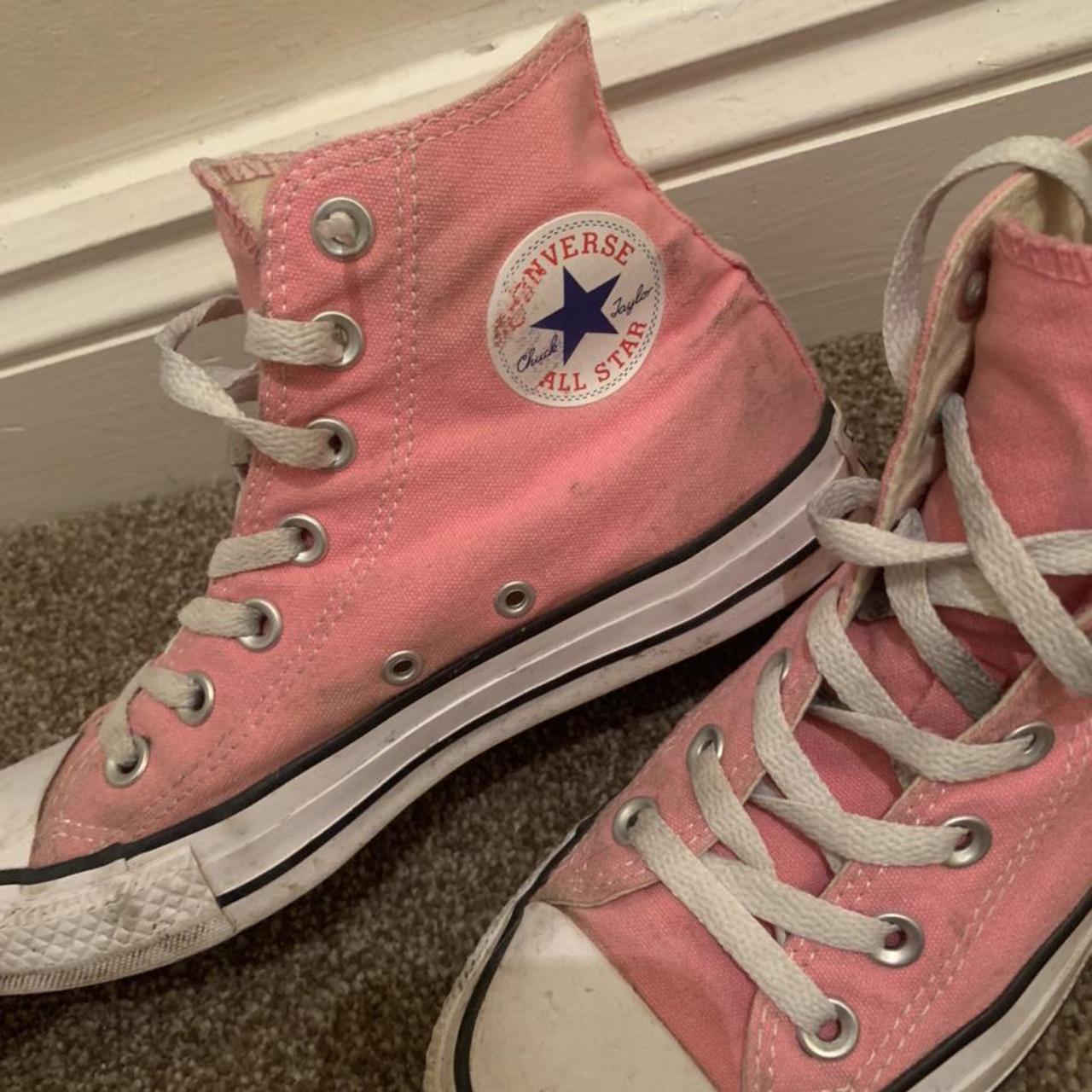 pink high top converse size 5