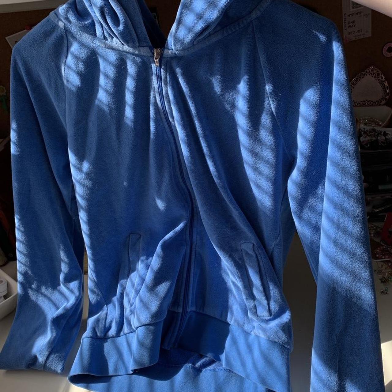 vintage juicy couture rare royal blue tracksuit zip... - Depop