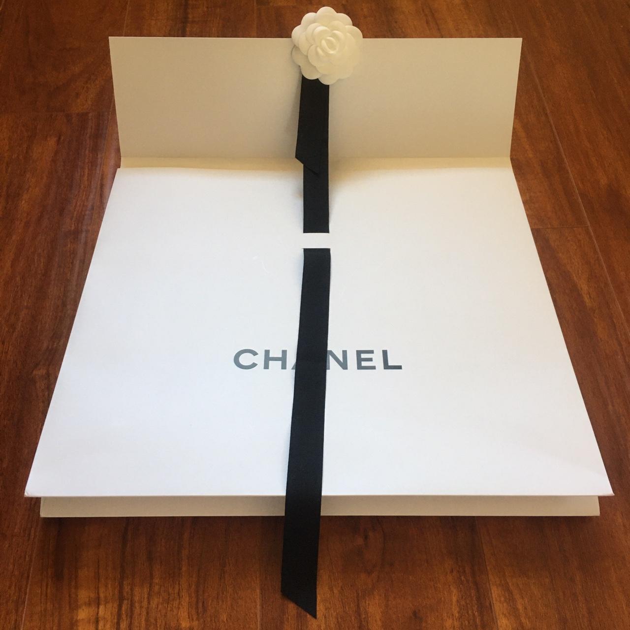 authentic chanel white paper bag with one of the - Depop