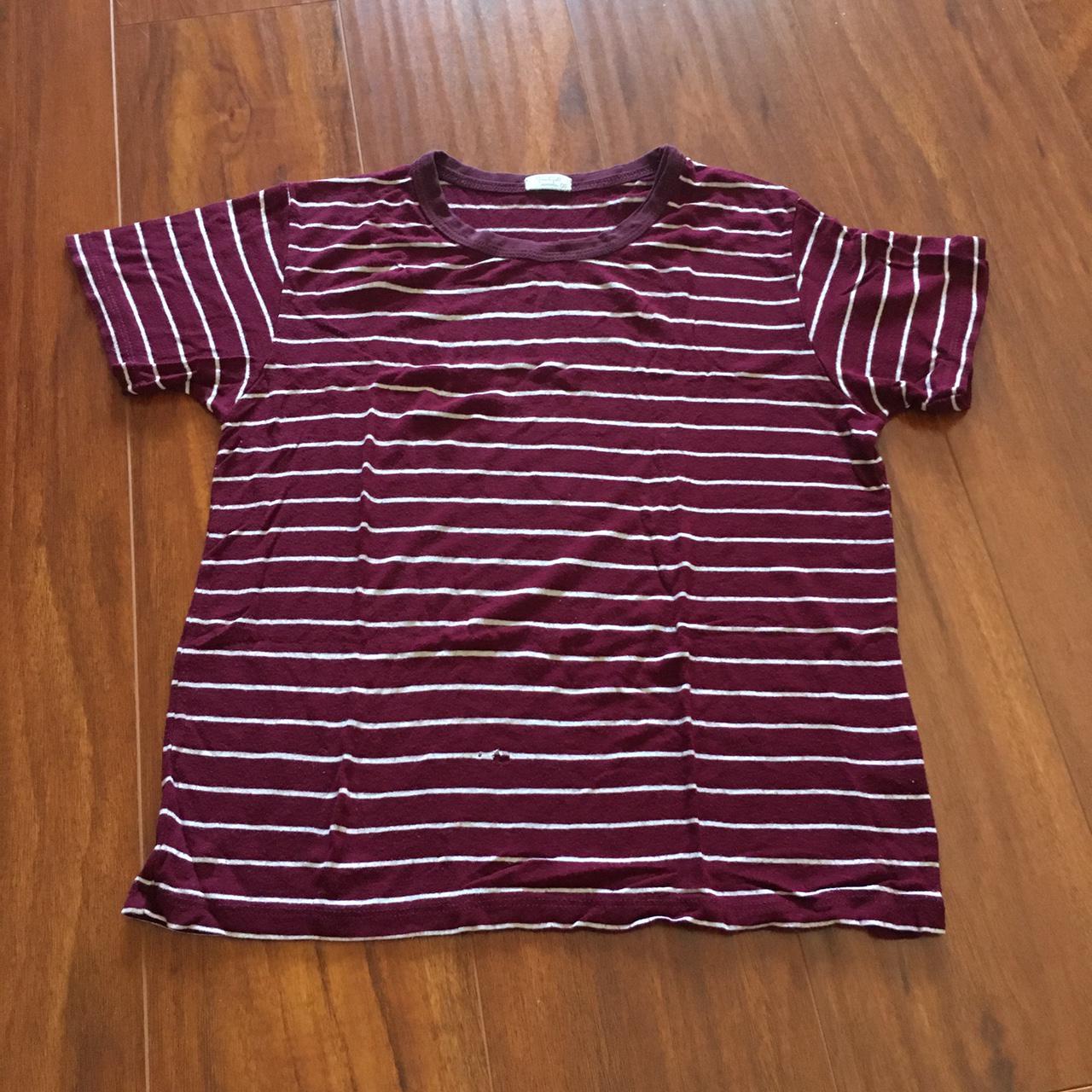 brandy melville john galt maroon burgundy wine white... - Depop