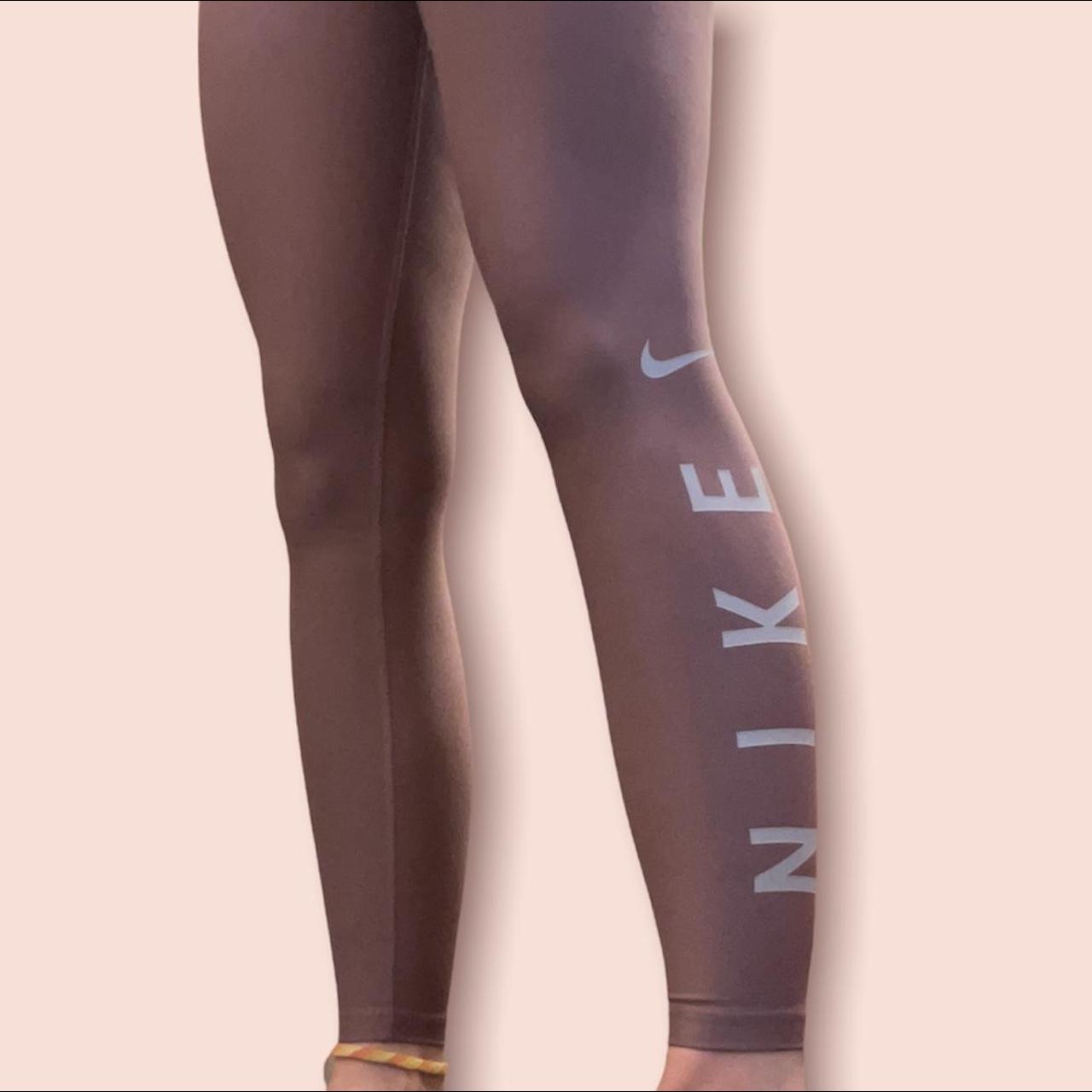 Nike Women's Red and Pink Leggings Depop