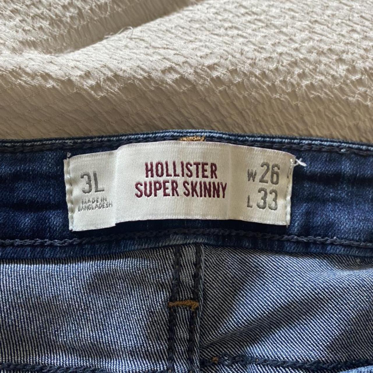 Hollister super skinny jeans 3L W26 L33 Knees ripped Depop