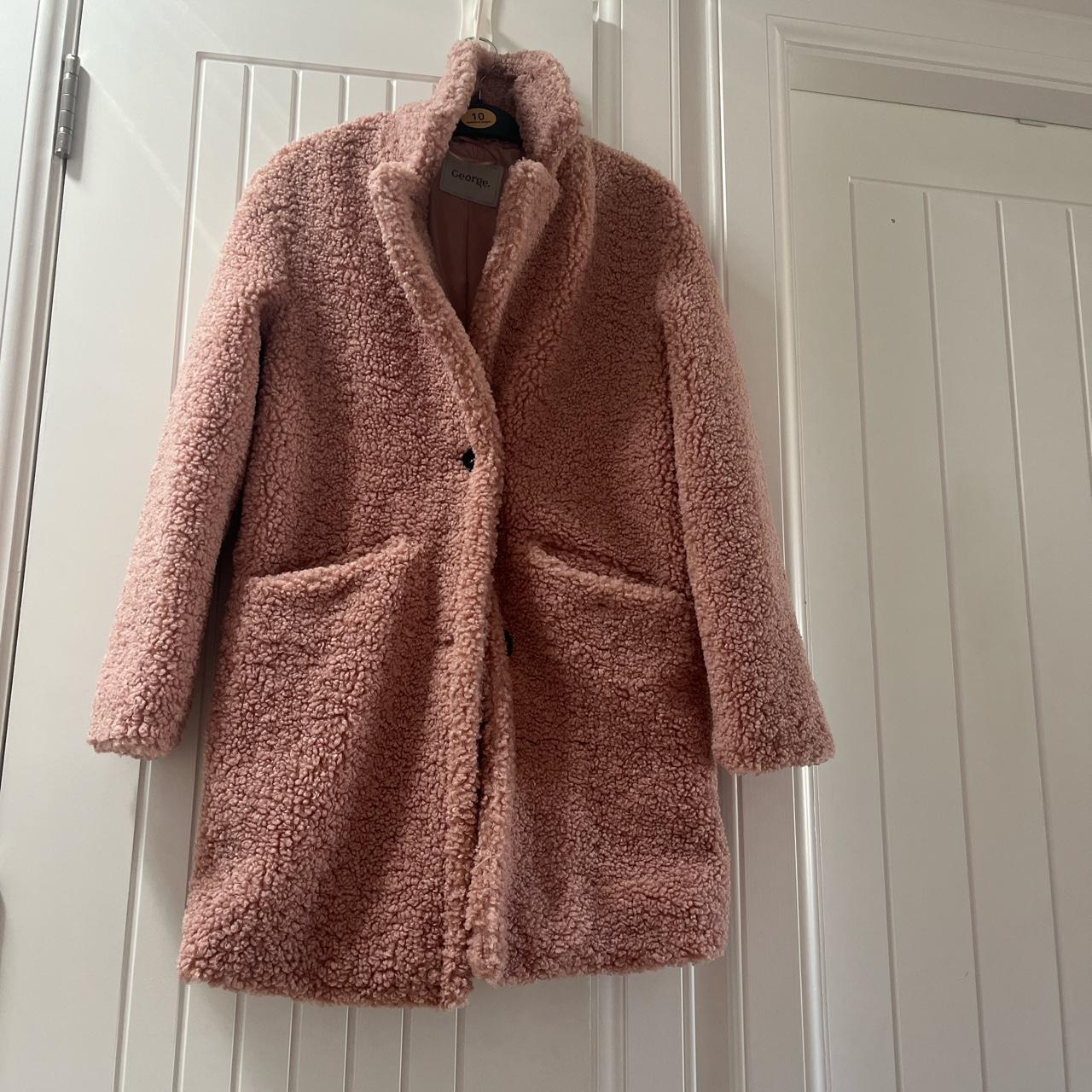 Asda George pink teddy jacket size 6 6 8