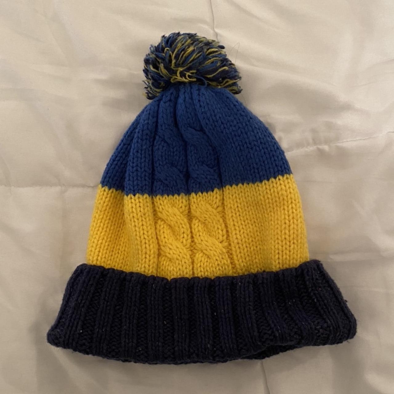 ucla blue and gold beanie - knit beanie - very... - Depop