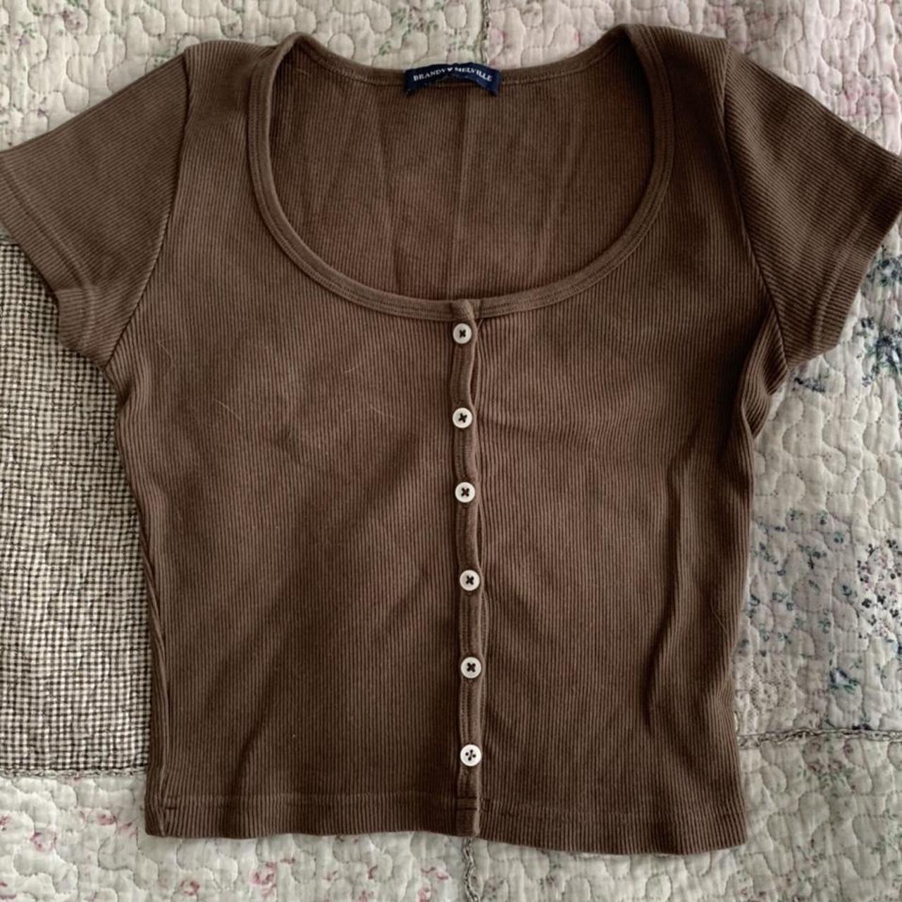 Brandy Melville Women's Brown Croptop Depop