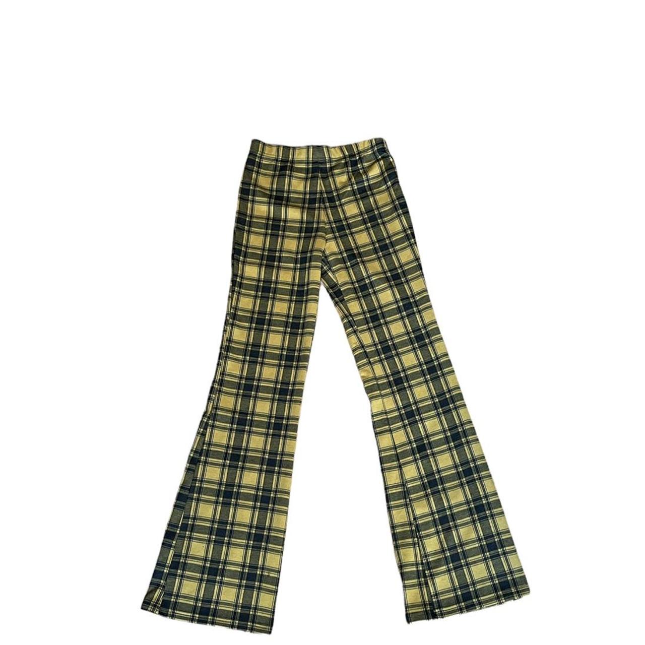 Forever 21 yellow Tartan Plaid Leggings Size . Depop