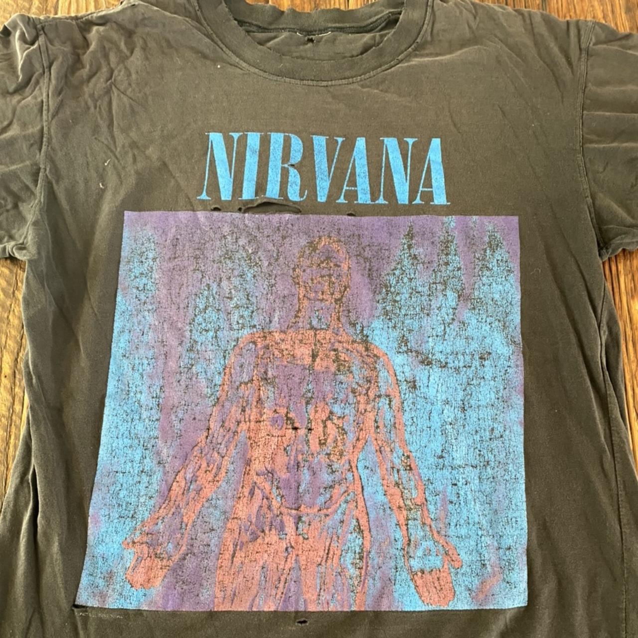 NIRVANA sliver shirt - authentic vintage nineties... - Depop