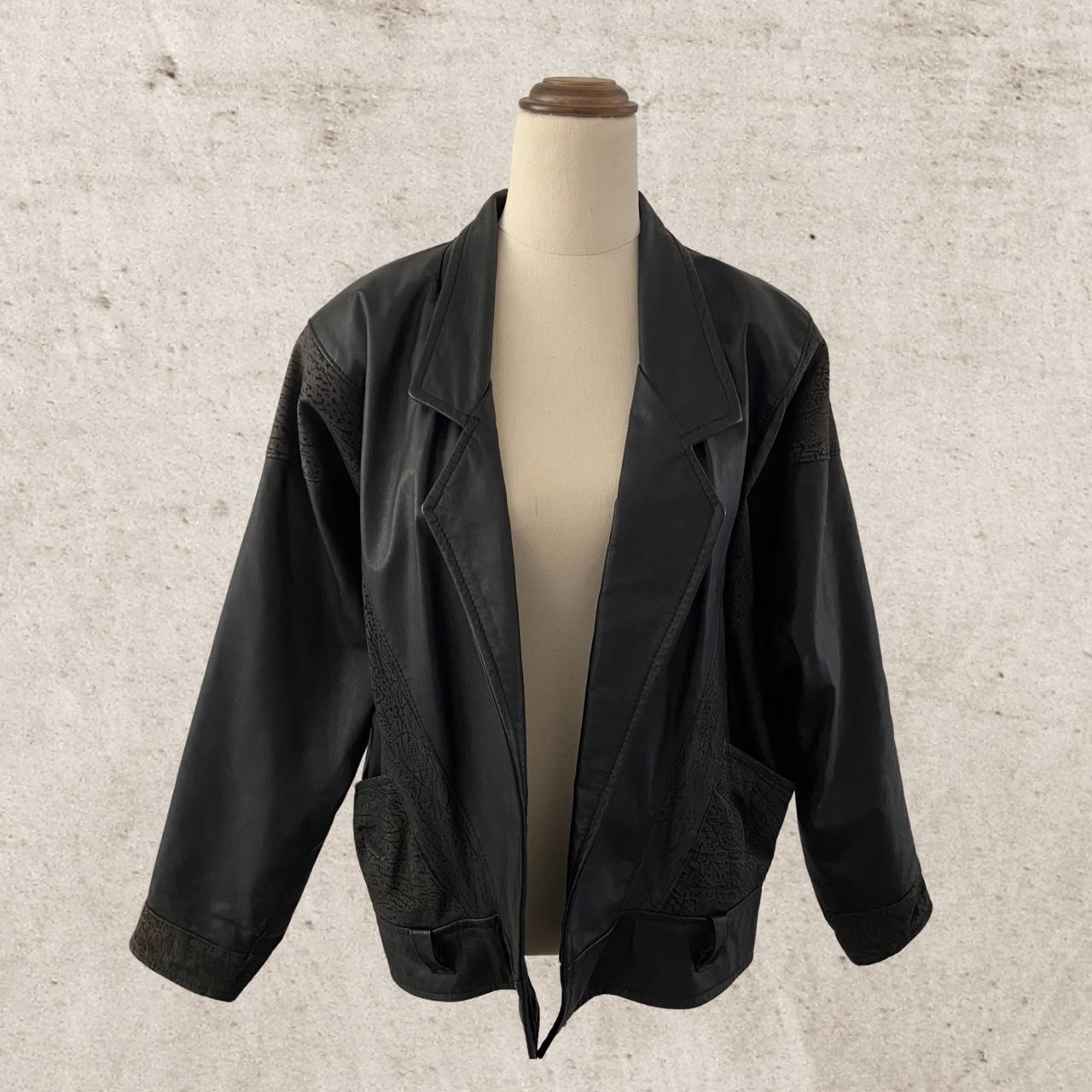 Womens Vintage 80s Black Leather Jacket | Leather... - Depop
