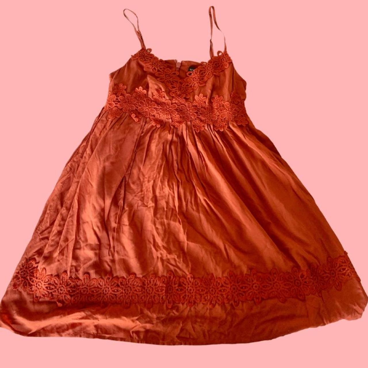 burnt orange babydoll dress