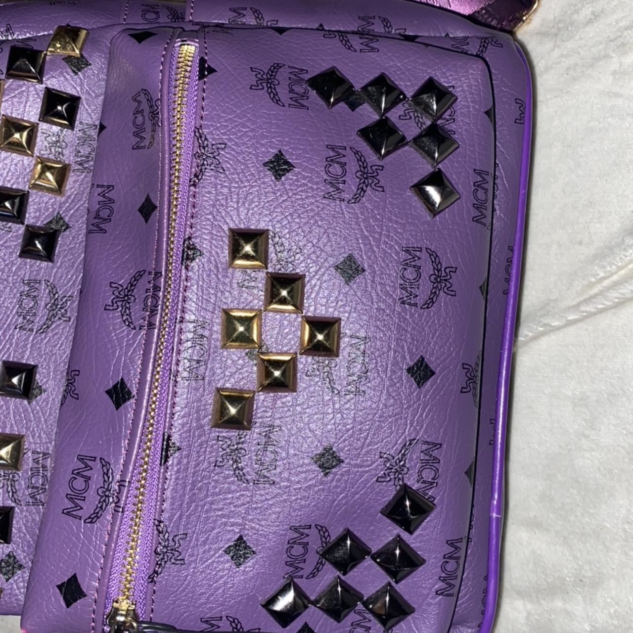 Purple MCM worldwide book bag. Perfectly good | Depop