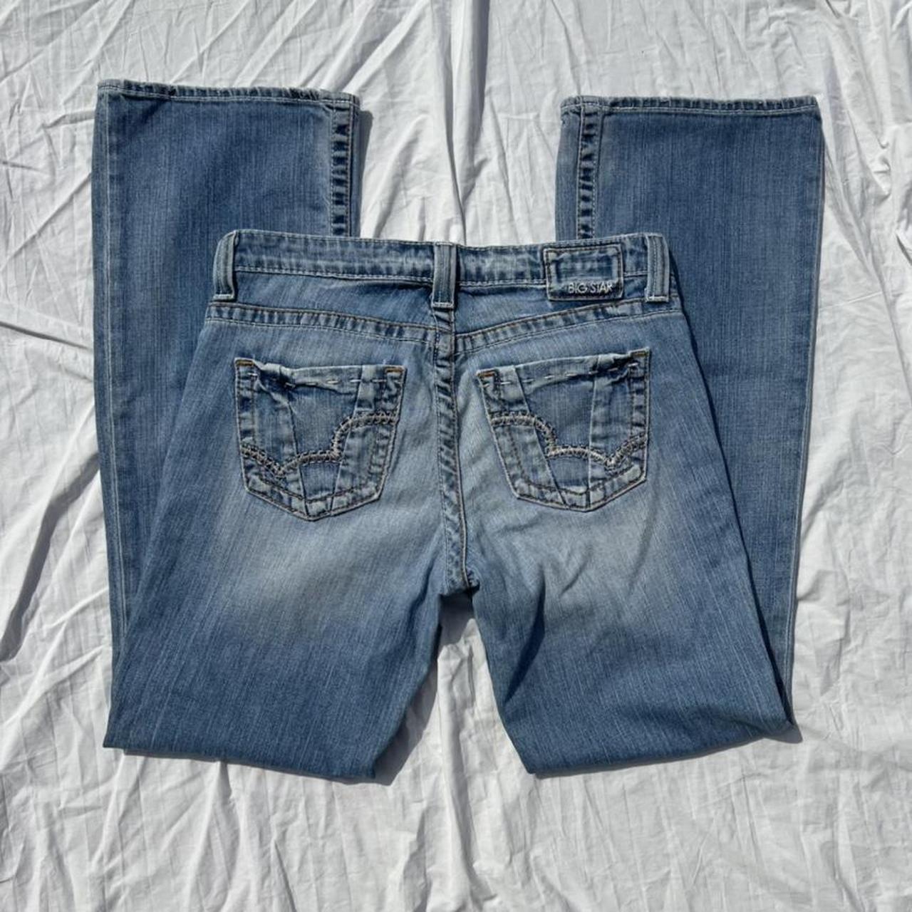 Vintage Y2k Low Rise Flare Light Wash Jeans... - Depop