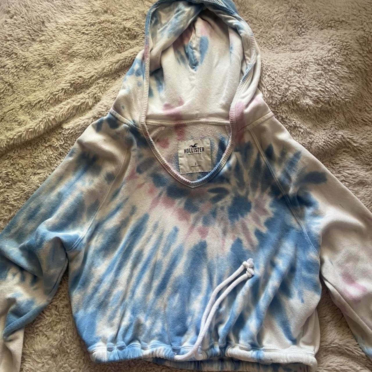 hollister tie dye cropped hoodie ♡ depop payments... - Depop