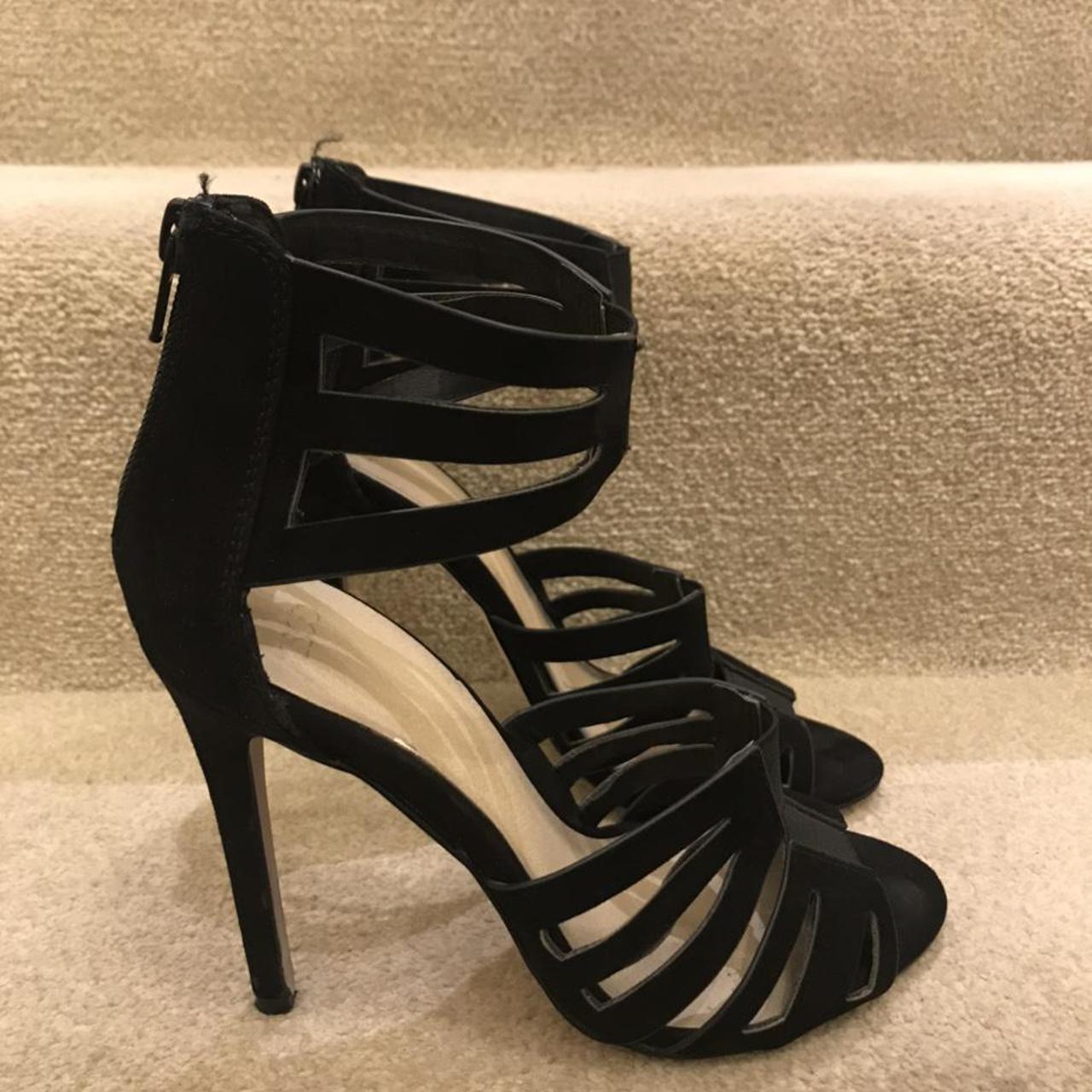 Stunning black strappy heels. Look amazing on and... - Depop