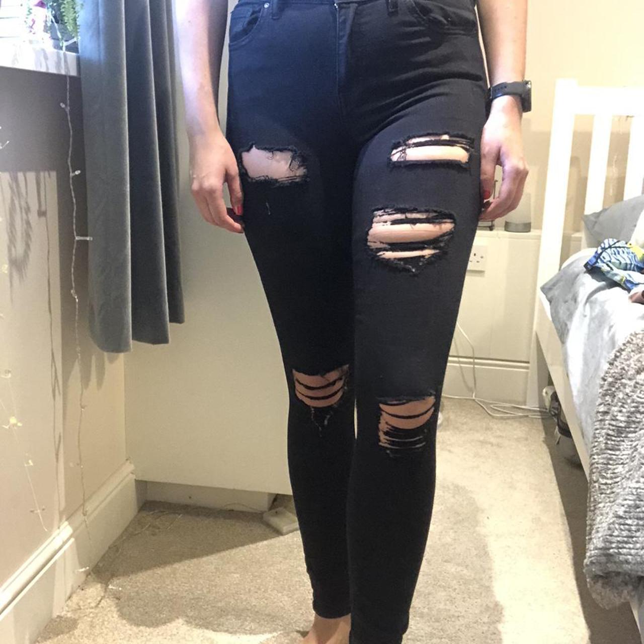 Black ripped skinny Jamie jeans. Jeans are... Depop