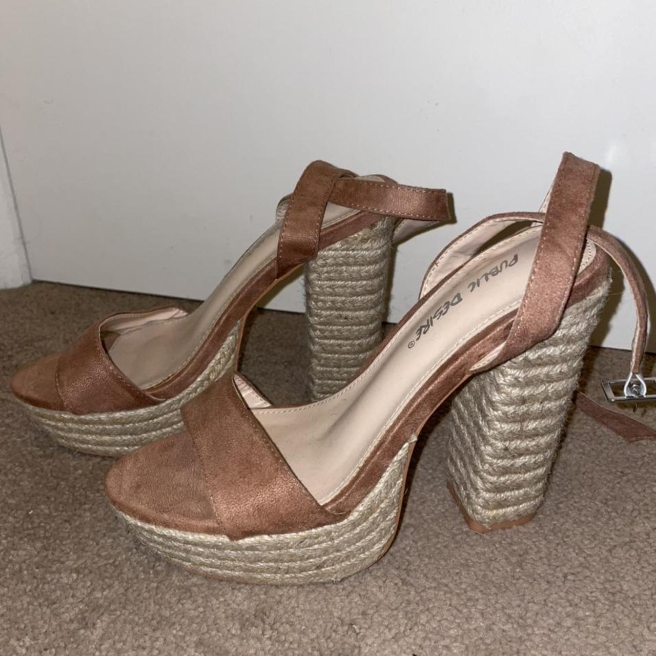 Public Desire Women's Tan Sandals | Depop