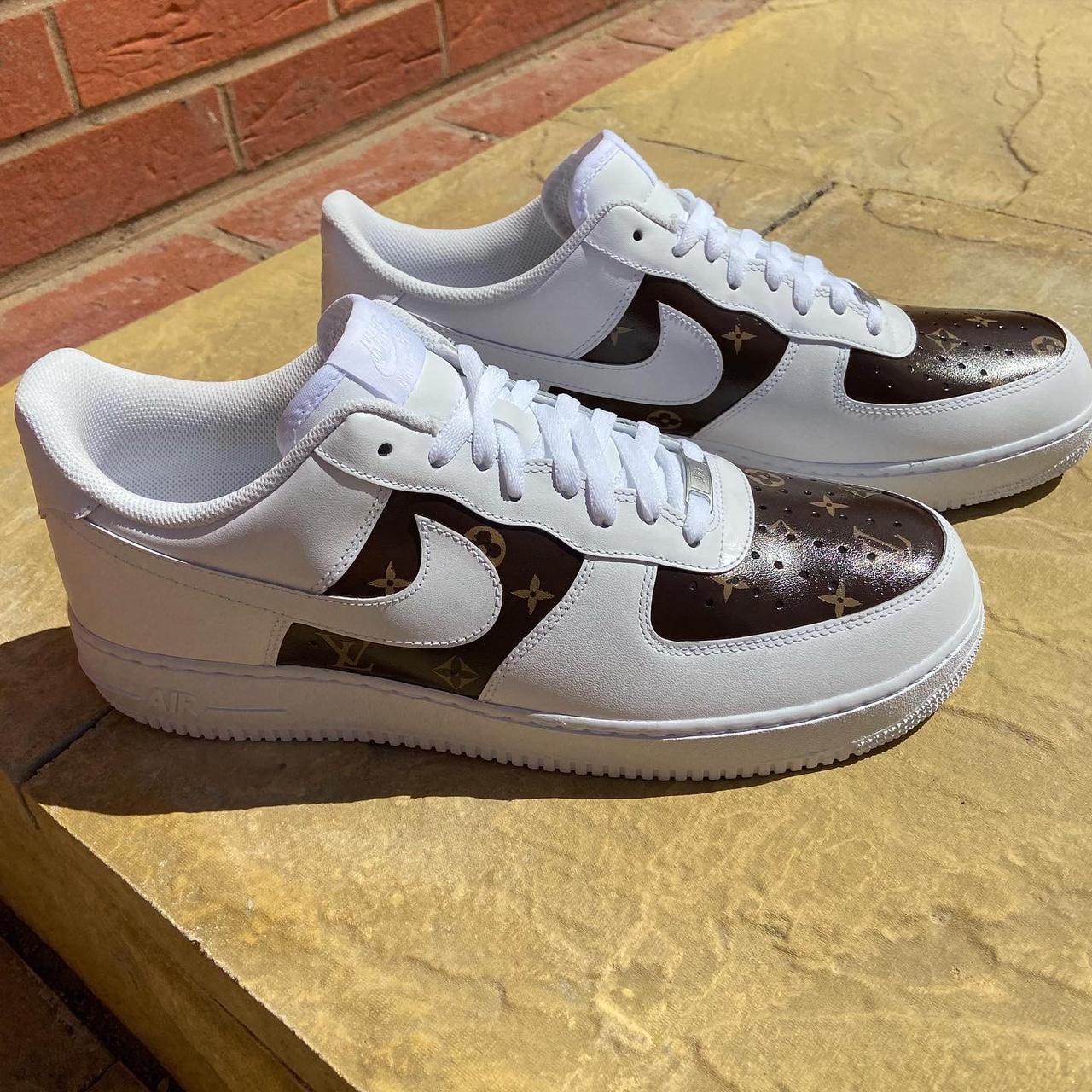Custom Nike AF1 LV Monogram, A Touch Of Class to a - Depop