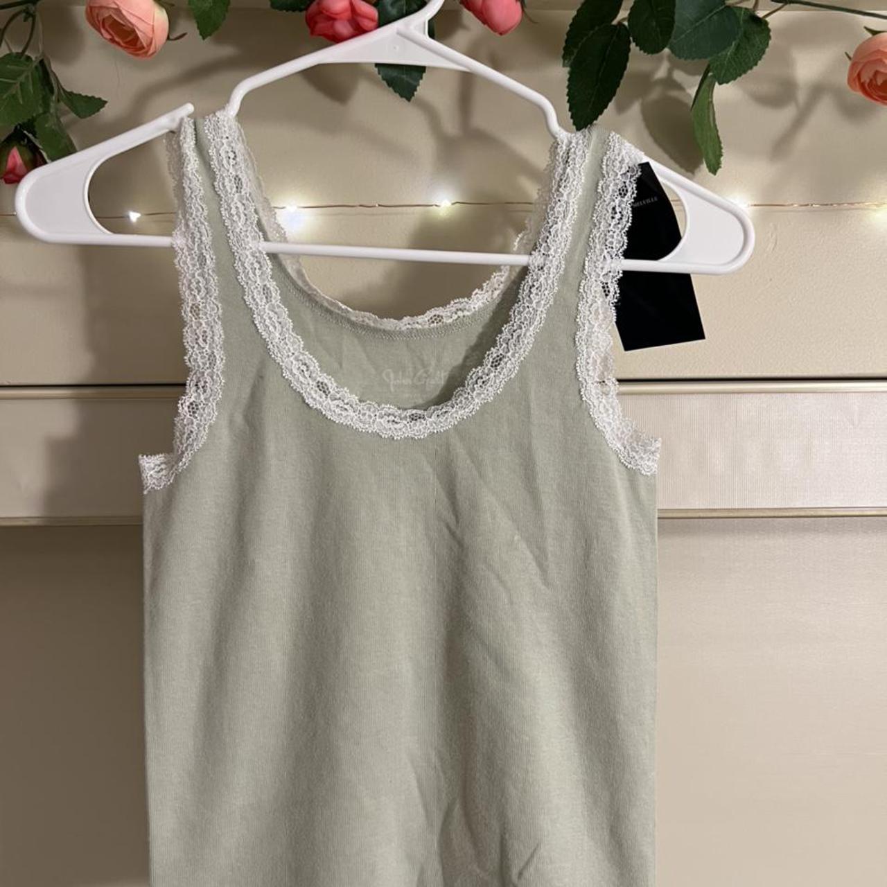 brandy eden lace green tank top NEW WITH... Depop