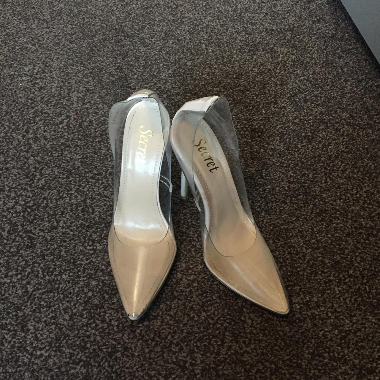 perspex nude heels