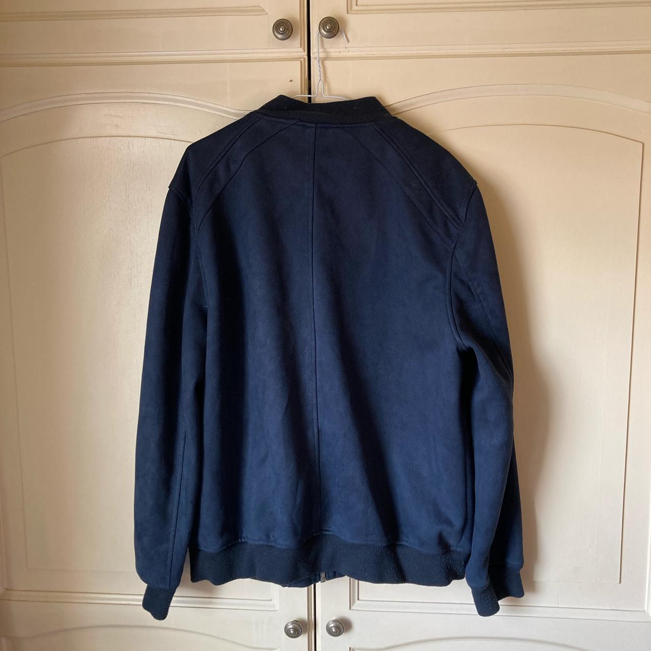 River Island Men's Navy and Blue Jacket | Depop