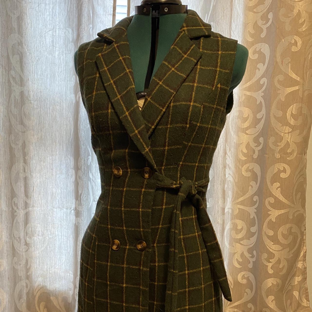 Product Image 1 - green tartan wrap dress, vintage